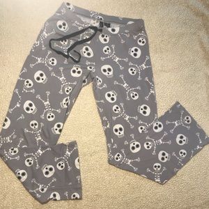 Cynthia Rowley pajama pants with cute skulls